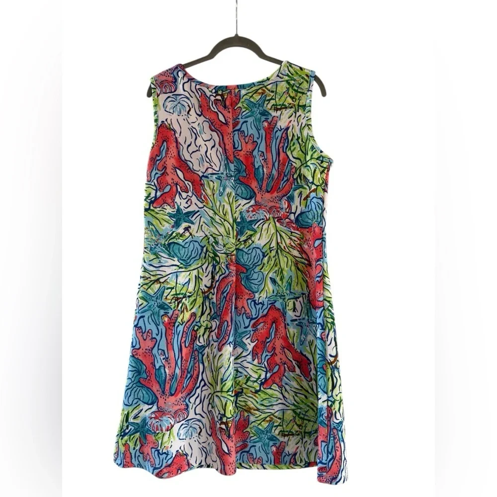 Ronni Nicole Colorful sealife starfish‎ Coral Mini Dress Large nautical Beach - Picture 2 of 6